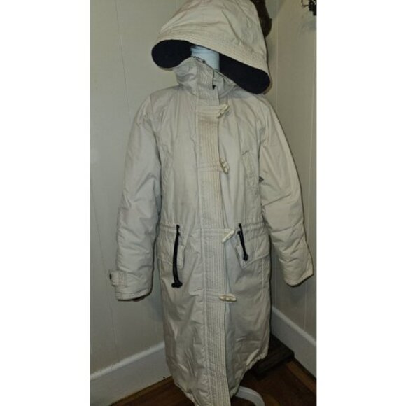 TAHARI Off White Hooded Down Winter Coat Ladies Medium - Picture 2 of 9